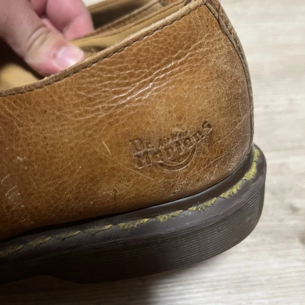 Dr Martens Shoes Mens 14 M Brown Bexley‎ Pebbled Leather 90s Y2K Punk Oi!